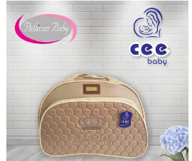 شنتة بيبي جلد بطبعة تاج