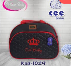 شنتة بيبي جلد بطبعة تاج