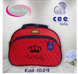 شنتة بيبي جلد بطبعة تاج