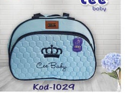 شنتة بيبي جلد بطبعة تاج