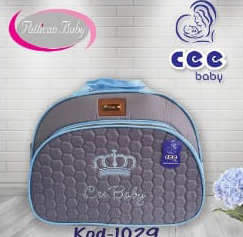 شنتة بيبي جلد بطبعة تاج