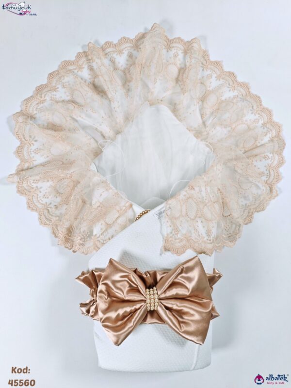 قنداق بيبي دانتيل ربطة ساتان