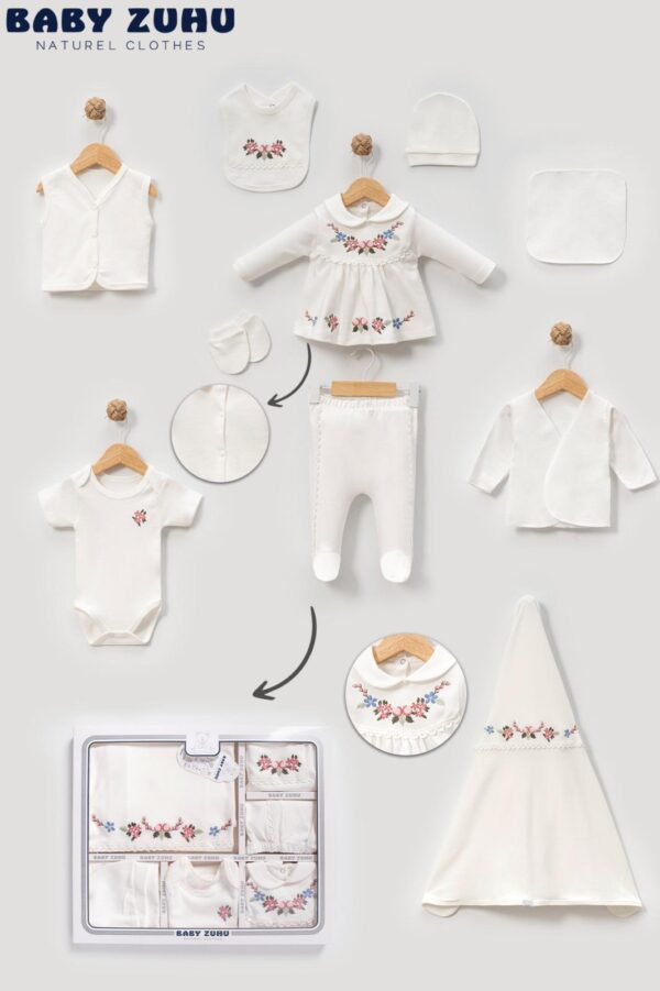 طقم مستشفى مورد ابيض 10 قطع 07