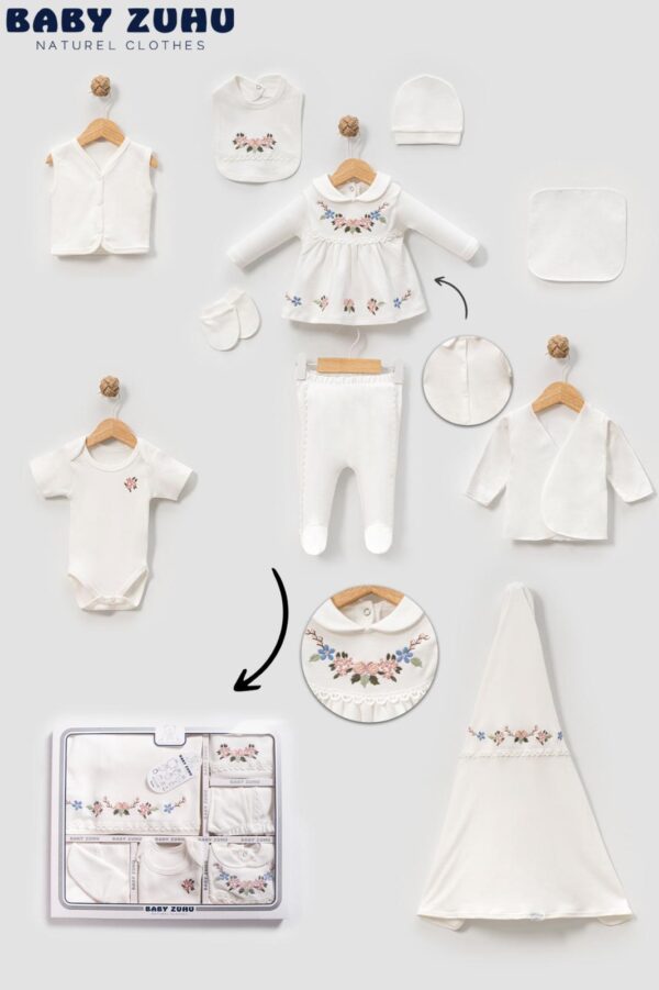 طقم مستشفى مورد ابيض 10 قطع 07