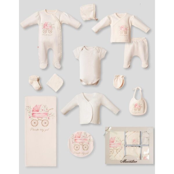 طقم مستشفى بناتي قطن 11 قطعة برسومات بناتية