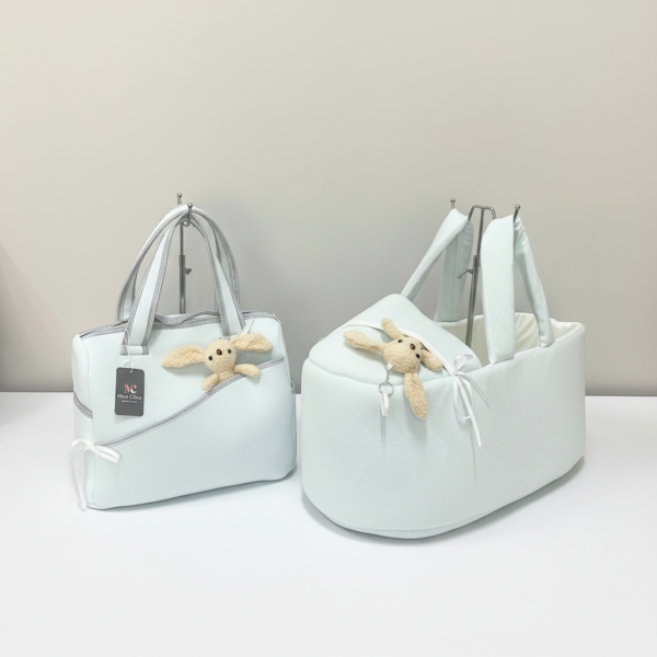 حمالة بيبي مع شنتة مع لعبة دبدوب