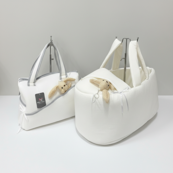 حمالة بيبي مع شنتة مع لعبة دبدوب